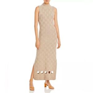 STAUD Cream Sleeveless Sheath Maxi Dress
